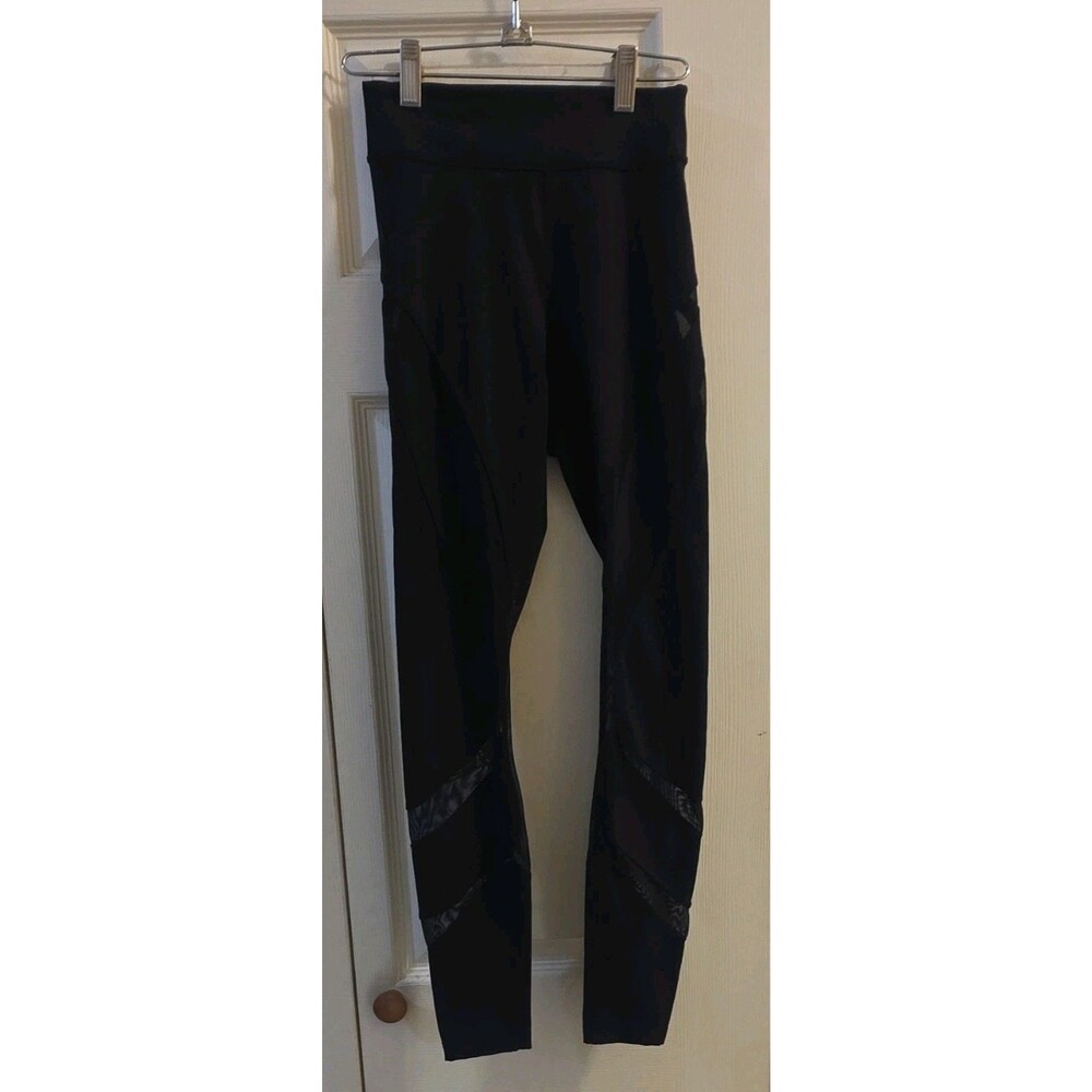 Lululemon the lab Black Yoga Leggings Size 4 Nylon Elastane Stretch Pull-On